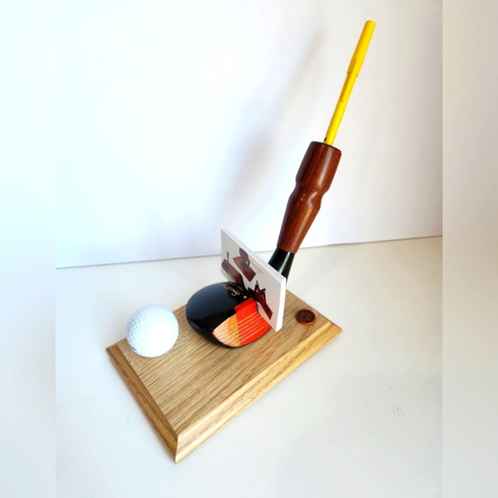 Vintage Spalding Top-Flite Golf Club Hogan ball Business Card And Pen holder